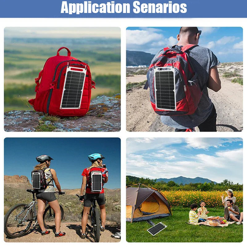 30W USB-C Waterproof Portable Solar Panel — 6.8V Outdoor Charger for Phones, Power Banks & Camping