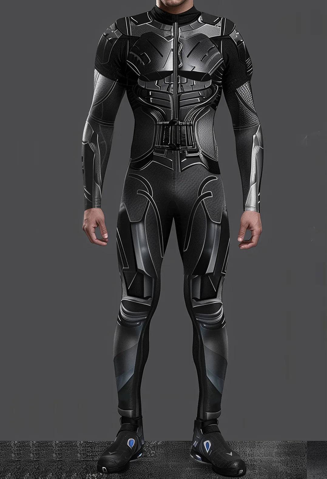 Cyberpunk Mechanical Armor Jumpsuit - Futuristic Steampunk Fighter Cosplay Bodysuit for Halloween & Costume Parties