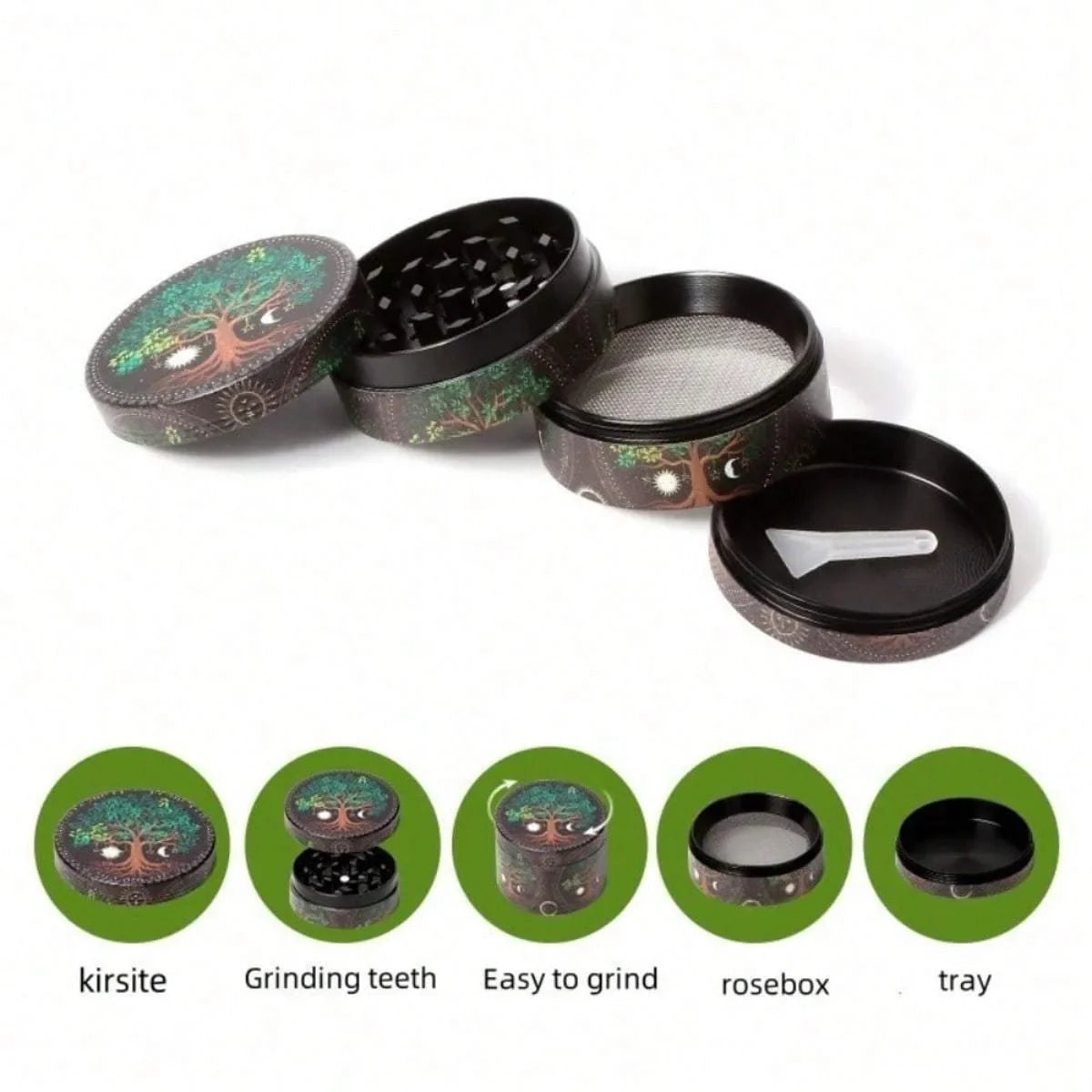 50mm Metal Gorilla Herb Grinder – 4-Layer Manual Spice, Pepper & Tobacco Mill for Cigarette Smoking Accessories