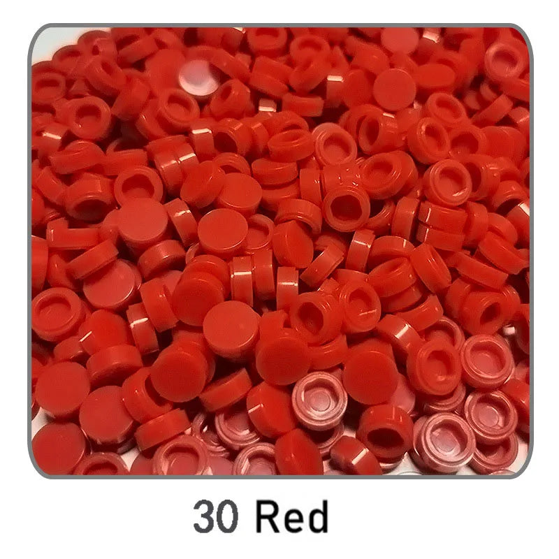 1000Pcs 1x1 Round Building Blocks Set - 52 Color DIY Creative Educational Bricks Compatible with 98138 Toy Kits for Kids