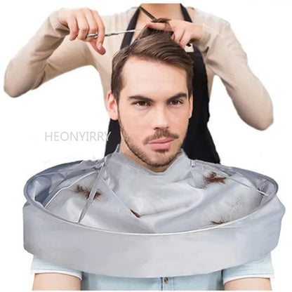 Waterproof Hair Cutting Cape - Foldable Umbrella Style Salon Barber Cover Cloth for Home Hairdressing and Adult Use