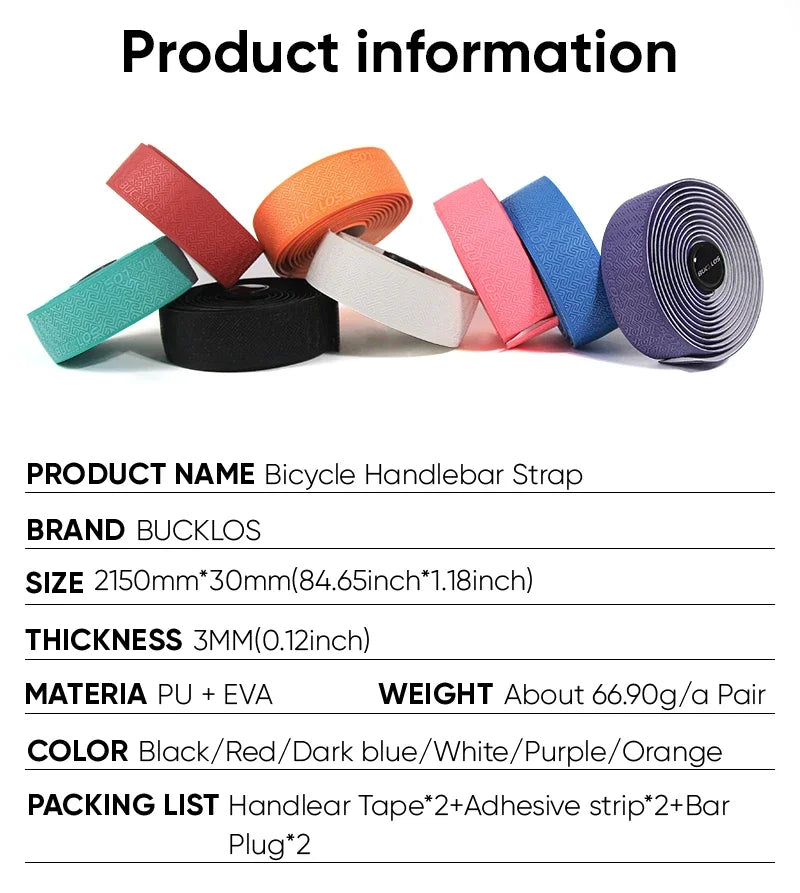 BUCKLOS Bicycle Handlebar Tape – Anti-Slip Waterproof Road Bike Bar Wrap for Cycling Accessories