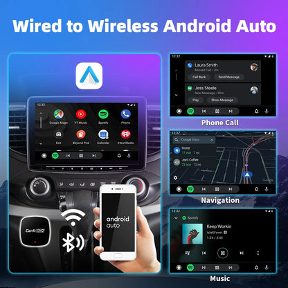 EKIY 2-in-1 AI Smart Box — Wireless CarPlay & Android Auto Adapter with Wired CarPlay for Car Intelligent Systems