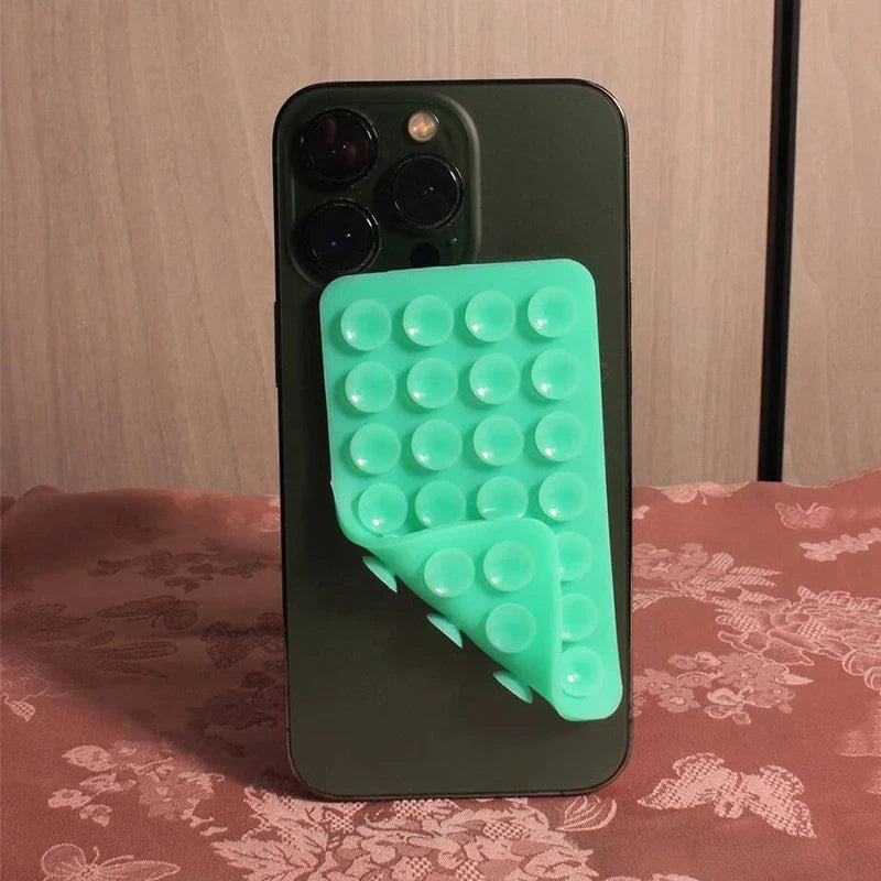 Silicone Suction Cup Phone Case Mount - Double-Sided Hands-Free Strong Holder for iPhone & Android Car Mirror Kitchen Bathroom Use