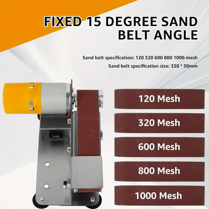 37PCS 3-in-1 Mini Belt Sander Kit — DIY Metal, Wood, Handicraft & Knife Grinding Tool Set