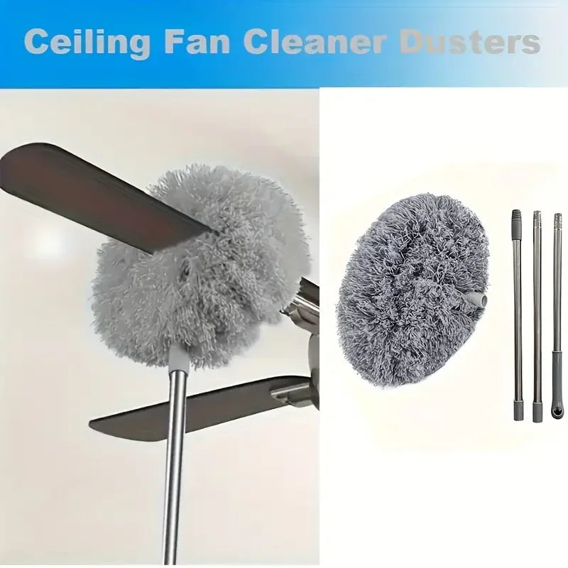 Ceiling Fan Cleaner Duster with Extension Pole – Removable Dust Brush for Ceiling & Fan Cleaning Tool