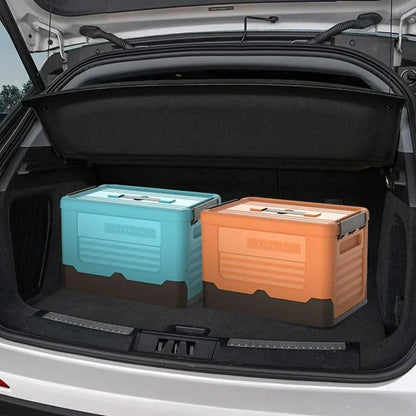 Folding Storage Box with Lid – Multifunction Plastic Organizer Container