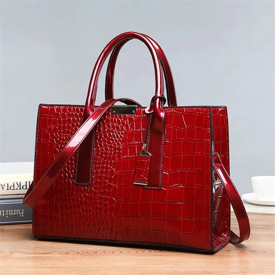 Luxury Women’s Leather Handbag – Large Capacity Shoulder & Crossbody Designer Bag