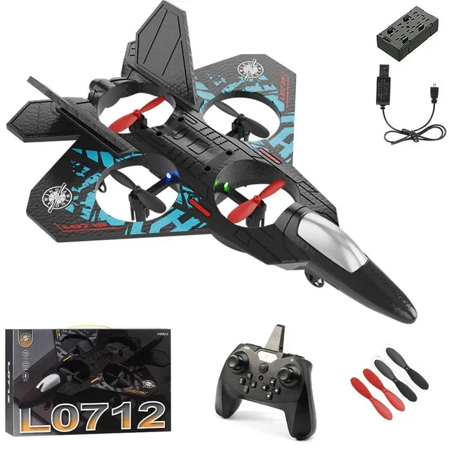 2.4G RC Fighter Plane - Gravity-Sensing EPP Foam Glider with Lights for Boys