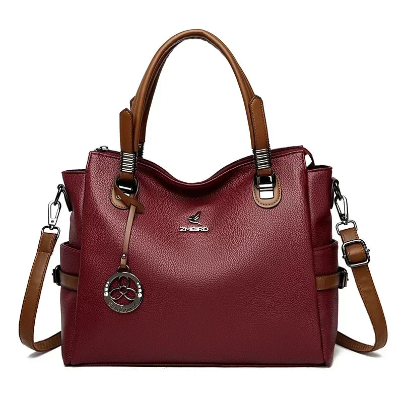 Luxury Women’s Leather Casual Tote Bag – High Quality Large Shoulder & Crossbody Handbag