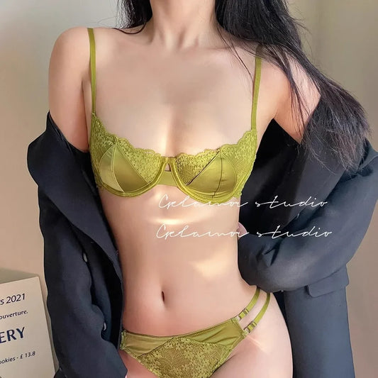 Sexy Lace Half Cup Bra - Ultra-Thin Women’s Push Up Lingerie for Lift, Support & Elegant Style