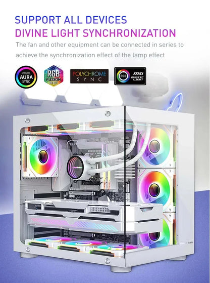 UPSIREN UF-1 PRISM 4 PRO 12cm ARGB Computer Chassis Fan – Quiet 4 Pin PWM Cooling Fan, 45.2CFM Air Volume (600-1500RPM)