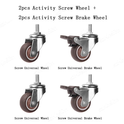 4pcs Soft Rubber Furniture Casters - Quiet Swivel Roller Wheels for Trolleys, Cribs, Beds & Home Use