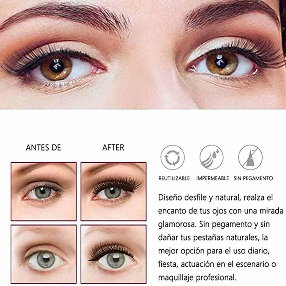 3D Natural Magnetic Eyelashes – 5 Magnetic Lashes with Handmade Gift Box, Reusable Extensions