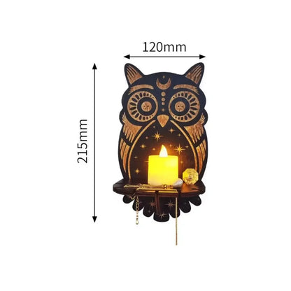 Stone Wall Shelf - Handcrafted Wooden Hanging Display Shelf for Candles, Home Decor and Accessories