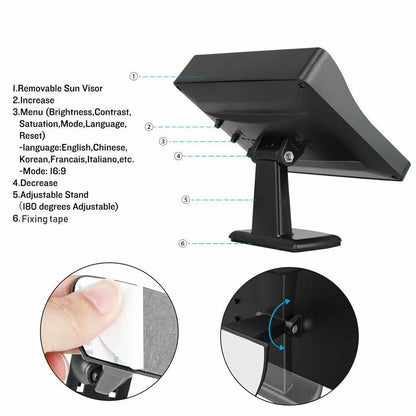 4.3" Car Rear View Monitor – Easy-Install Reversing Camera for Parking System & Vehicle Safety