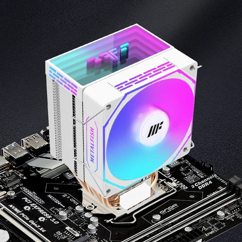 METALFISH ZH1400 ARGB CPU Cooler – 4 Heat Pipes PWM Silent Fan for Intel LGA1700/1200/115X & AMD AM5/AM4 High Performance Cooling