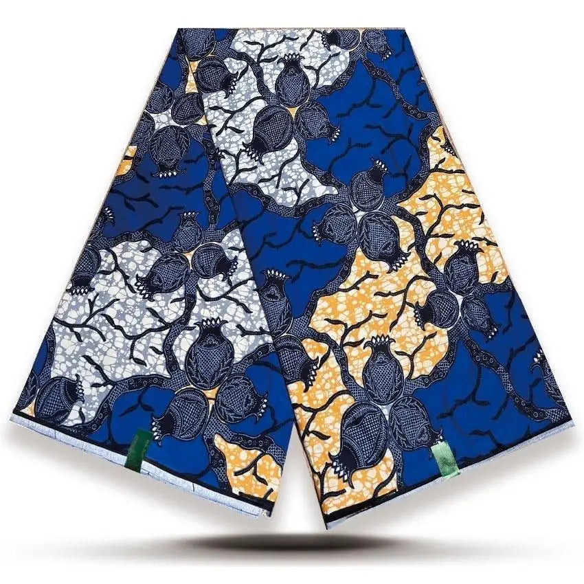 Original African Wax Print Fabric - 6 Yards Soft 100% Cotton Nigerian Ankara Pagne Batik Material