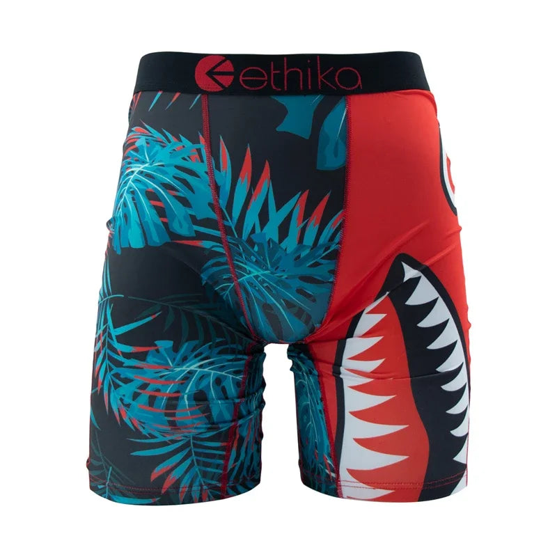 ETHIKA Men's Boxer Shorts - Breathable Sexy Trunks Underwear Plus Size S-3XL Swimming Style Briefs