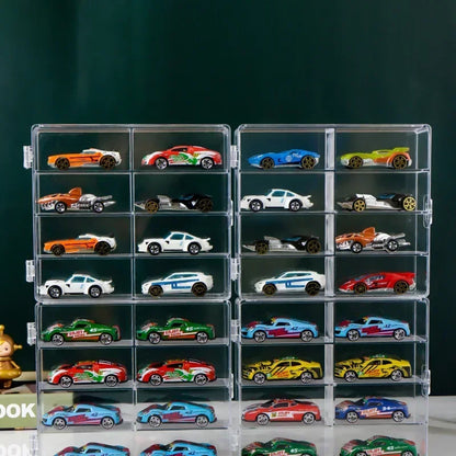 1:64 Acrylic Car Display Case - 8 Grid Transparent Dustproof Storage Box for Toy Model Cars & Collectors