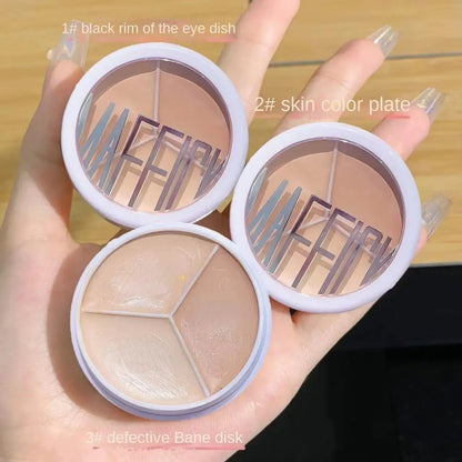 3-Color Concealer Palette - Professional Face Makeup Corrector for Dark Circles, Blemishes & Skin Tone Coverage