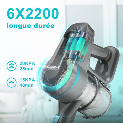 YISORA N300 Cordless Upright Vacuum Cleaner - 20KPa Lightweight Stick Vacuum for Carpet, Hard Floor, Car, Pet Hair