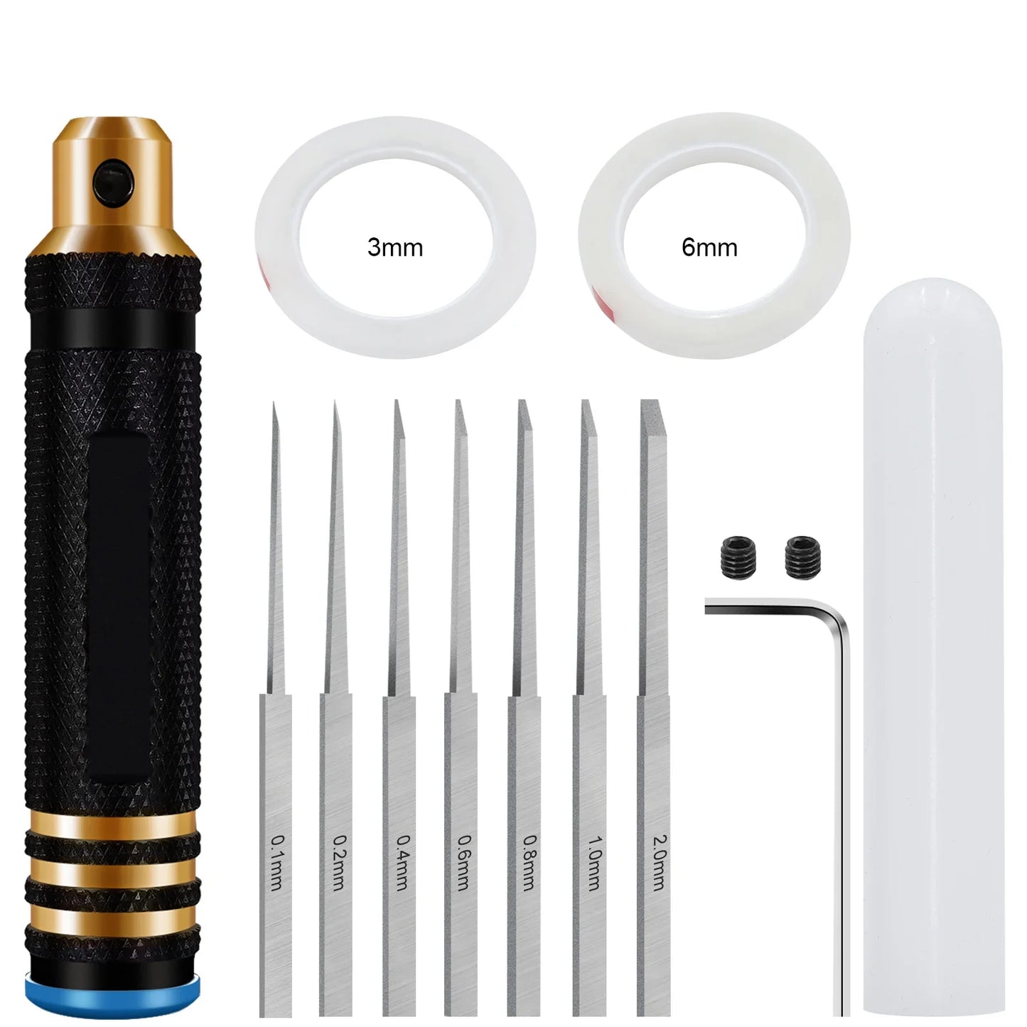 Model Chisel Set with 7 Blades – Gundam Resin Carving, Hobby Scribe & Cutting Tool for RC Car and Drone Repair