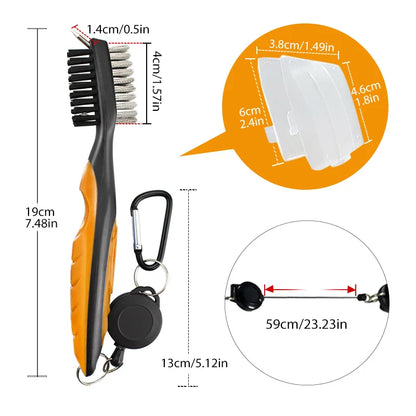 Golf Club Cleaning Brush with Cover – Retractable Carabiner Cleaner, 8 Styles for Outdoor Sports Accessories