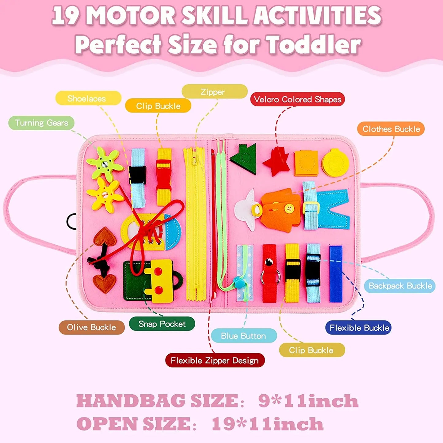 Montessori Toddler Busy Board – Educational Travel Toy for Motor Skills & Baby Learning, Perfect Christmas Gift