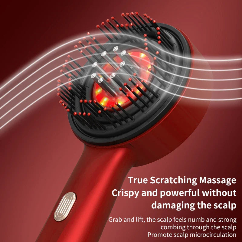 Electric Scalp Massage Comb – Red Light Therapy Hair Growth Brush with Vibration, Anti-Hair Loss & Oil Applicator