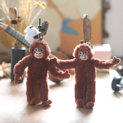 Cartoon Gorilla Plush Keychain - Soft Monkey Pendant for Backpack, Car & Bag Decor