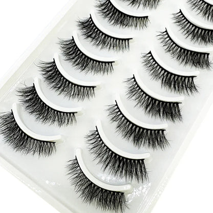 5/10 Pairs 3D Mink False Eyelashes – Wispy Handcrafted Full Strip Short Natural Lashes for Makeup