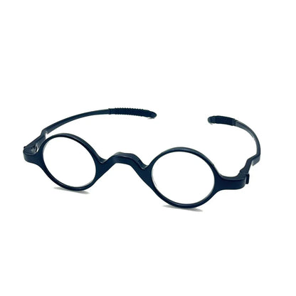 May Flower TR90 Men's Tiny Round Reading Glasses – Retro Anti-Blue Light Eyeglass Frame +4.0
