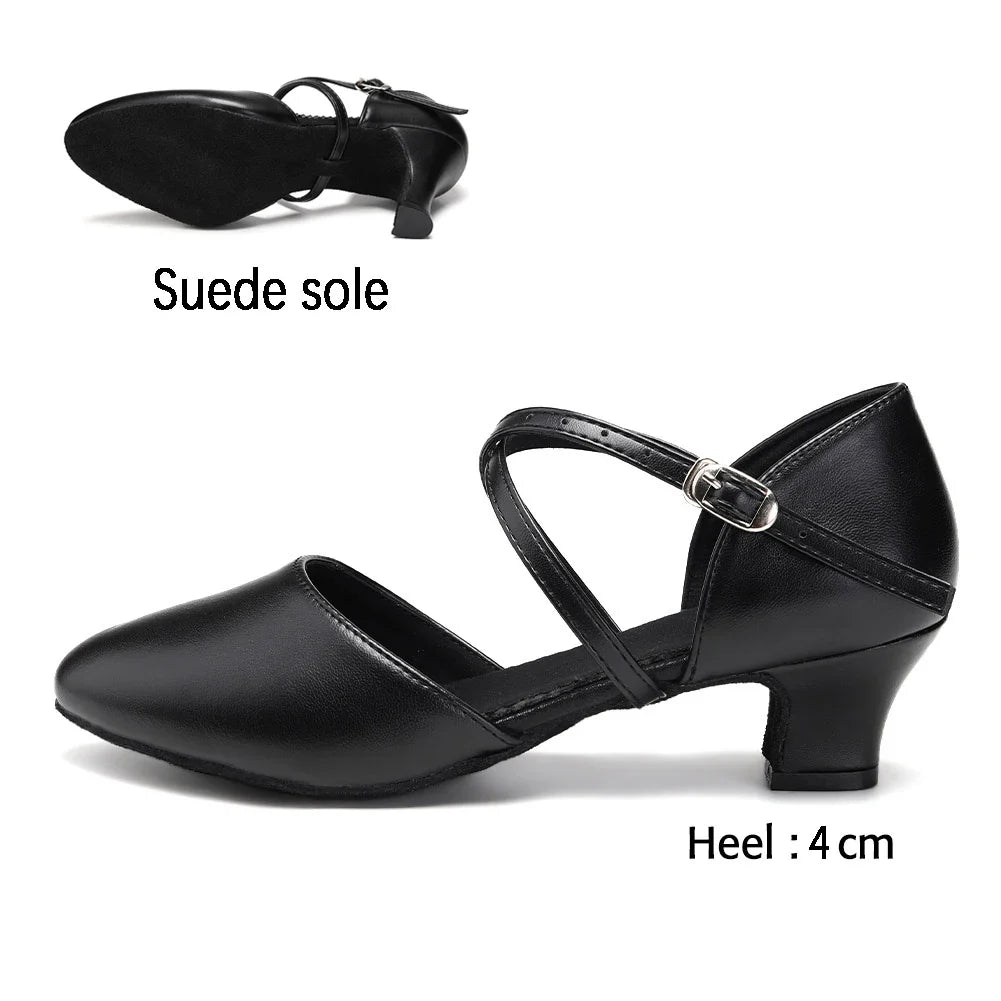 DKZSYIM Women’s Dance Shoes - Latin Tango Jazz Party Dancing Shoes with Lace-Up Closure, Suede Sole, Closed Toe & Microfiber Leather, 7 Colors
