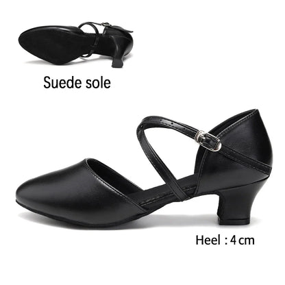 DKZSYIM Women’s Dance Shoes - Latin Tango Jazz Party Dancing Shoes with Lace-Up Closure, Suede Sole, Closed Toe & Microfiber Leather, 7 Colors