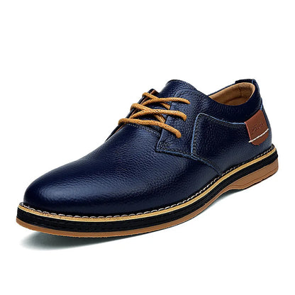 Men’s Genuine Leather Oxford Shoes - Classic Lace-Up Business Casual Dress Shoes Large Size 38-48