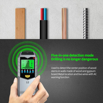 5-in-1 Electronic Wall Detector - Multifunctional Metal Stud & Wood Finder Tool