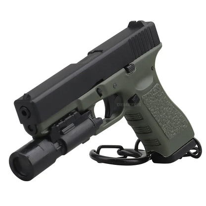 Tactical Mini Pistol Keychain - P320 G17 Gun Shape Detachable Key Ring Realistic Model Toy Decoration