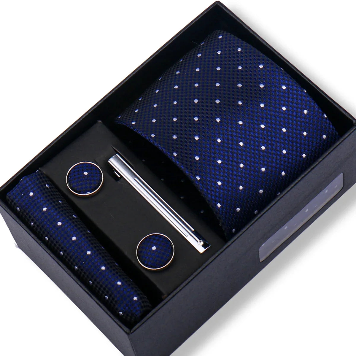 Men’s Green Business Tie Set - Premium Necktie with Hanky, Cufflinks & Tie Clip Gift Box for Wedding Formal Wear
