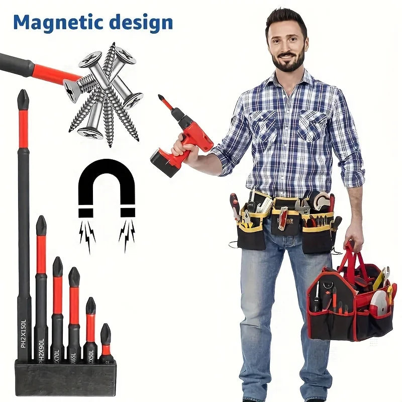 10/12PCS Magnetic S2 Steel Screwdriver Bit Set – 1/4” Shank Cross Head Impact Driver Bits for Electric Screwdrivers & Power Tools