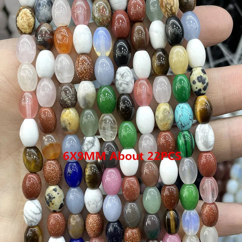 Natural Gemstone Beads - Agate Quartz Turquoise Faceted Rondelle Spacer Beads for DIY Jewelry Making & Bracelets