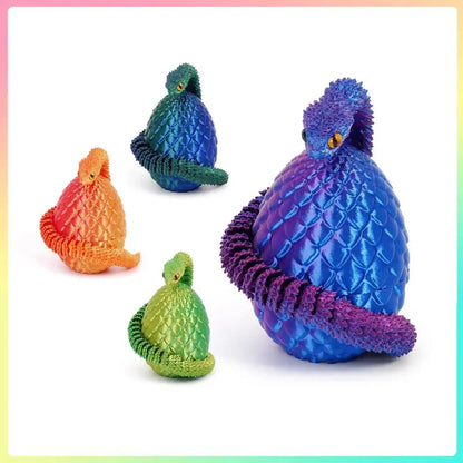 3D Printed Snake Egg Action Figure – Creative Stress Relief Rotatable Desktop Ornament & Anime-Inspired Toy Gift