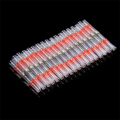 Waterproof Solder Seal Wire Connectors - 50/100/500/1000PCS Copper Heat Shrink Butt Splice Terminals for AWG 22-18 Electrical Cables