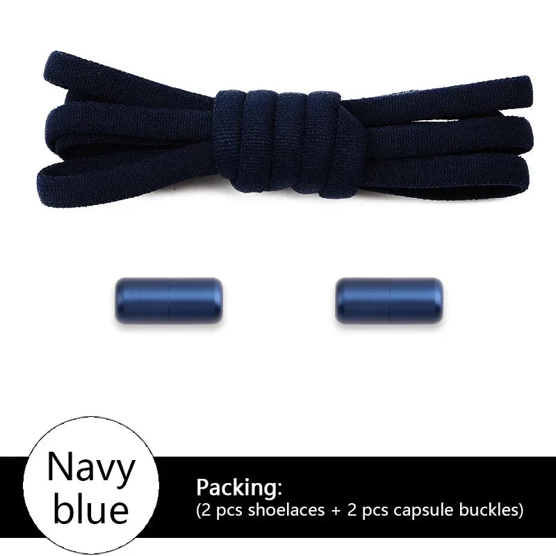 New Colorful Elastic No-Tie Shoelaces – Round Sneakers Laces for Kids & Adults