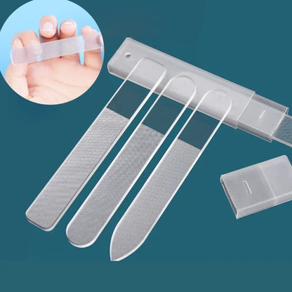 Transparent Nano Glass Nail File - Professional Nail Sanding Polishing Grinding Tool for Manicure & Nail Art
