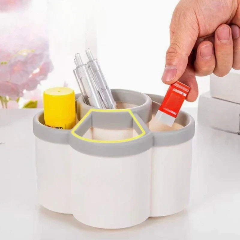 360° Rotating Pen Holder - Cute Large Capacity Desktop Stationery Organizer Storage Box