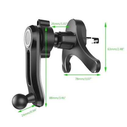 17mm Ball Head Car Phone Holder - 360° Rotatable Air Vent Clip Mount with Anti-Shake Y-Shaped Base