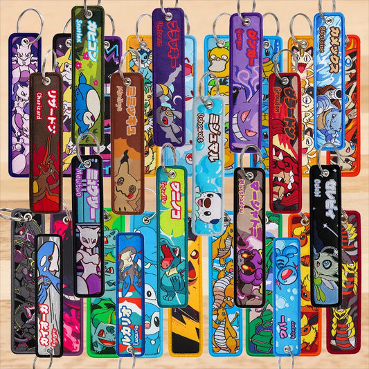 Cute Anime Elf Embroidery Keychain - Game Style Key Fob Ring for Cars, Motorcycles & Fashion Accessories
