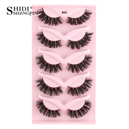 SHIDISHANGPIN 3D Half Cat Eye Lashes – Natural Winged Fox Faux Mink Eyelashes for Makeup