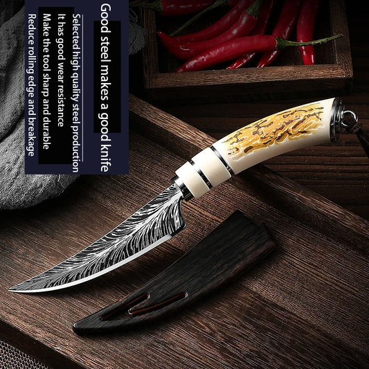 Professional Stainless Steel Kitchen Knives - Multi Functional Steak Cutting Boning & Fruit Knife Set